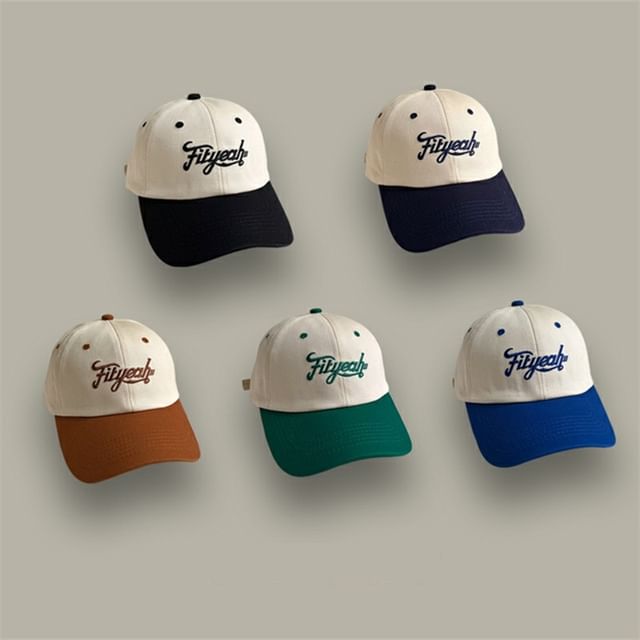 Embroidered Panel Lettering Cap Baseball