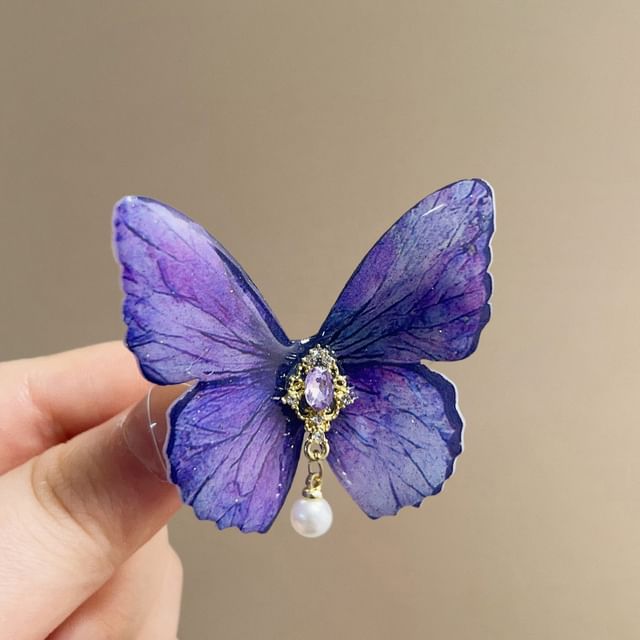 Alloy Butterfly Hair Clip Rhinestone