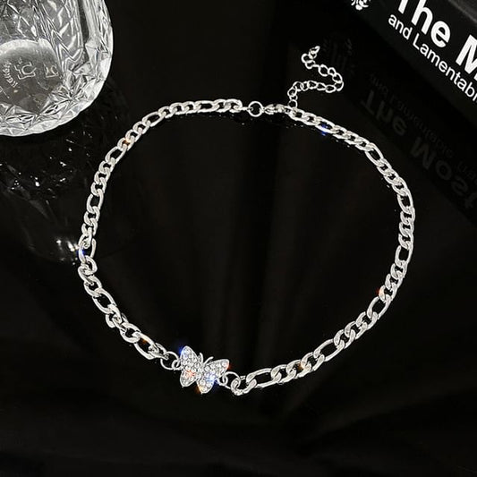 Butterfly Rhinestone Alloy Choker