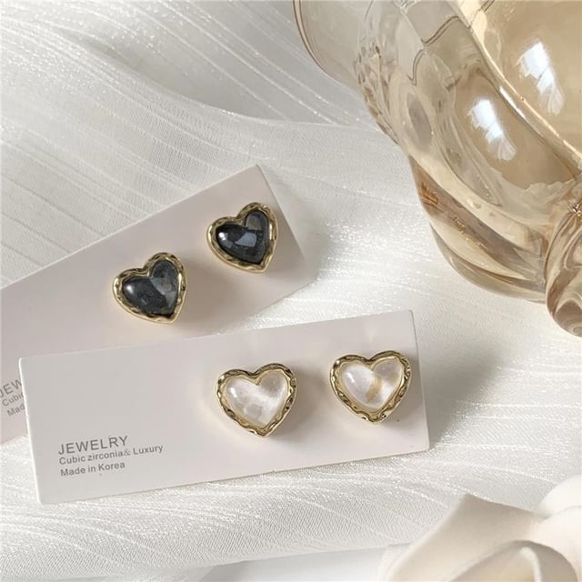 Heart Alloy Stud Earring