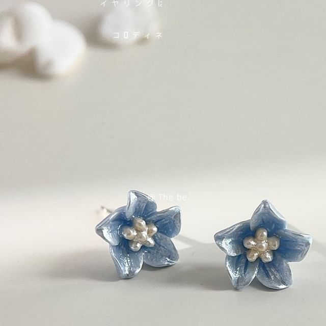 Floral Resin Alloy Stud Earring