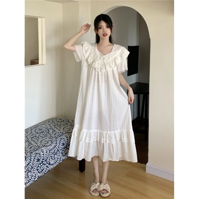 Lace-Trim Pajama Set
