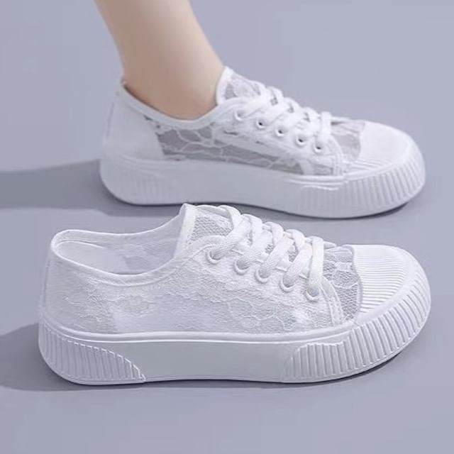 Perforated Platform Sneakers