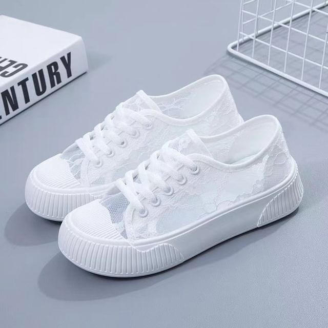 Perforated Platform Sneakers