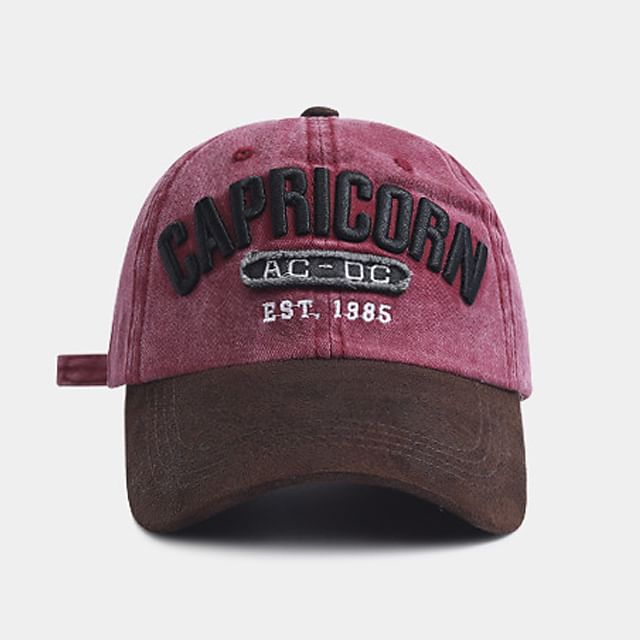 Lettering Embroidered Panel Baseball Cap