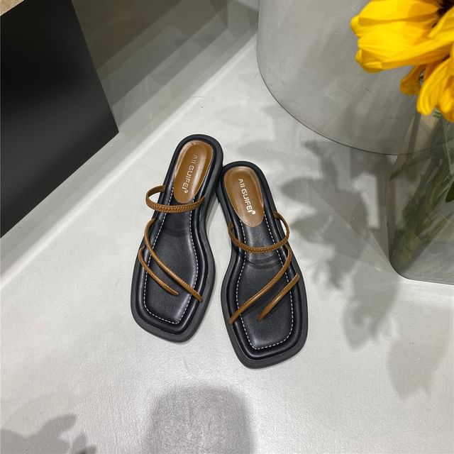 Low Heel Thong Slingback Sandals