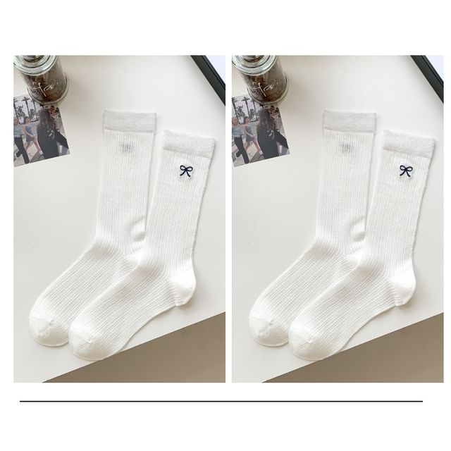 Ribbon Embroidery Socks Set