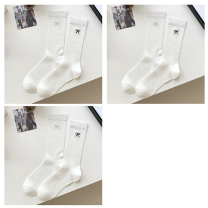 Ribbon Embroidery Socks Set