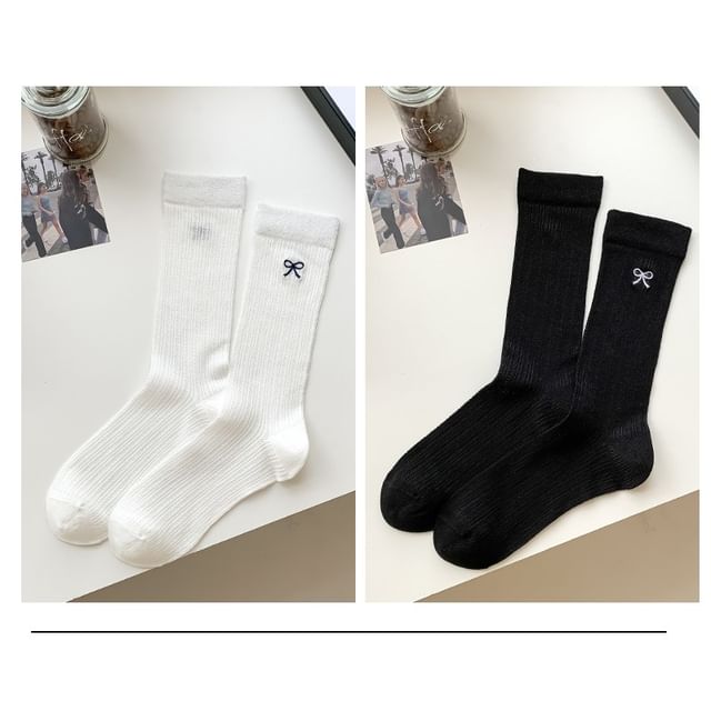 Ribbon Embroidery Socks Set