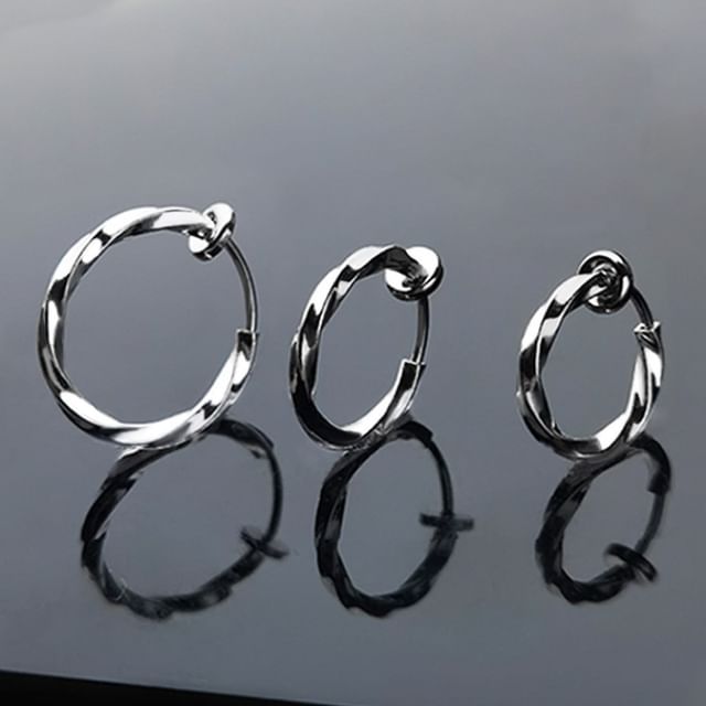 Twisted Stainless Steel Hoop Earring (Various Designs)