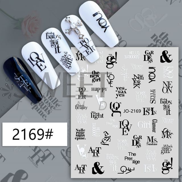 Lettering Nail Art Stickers