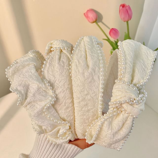 Band Barrette Faux Head Pearl /