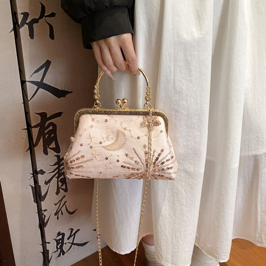 Chain Strap Sequin Crossbody Bag