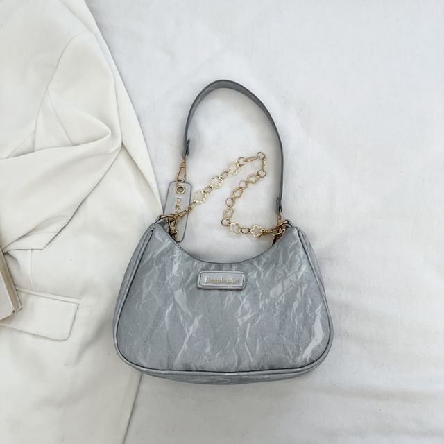 Chain Strap Applique Shoulder Bag