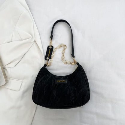 Chain Strap Applique Shoulder Bag