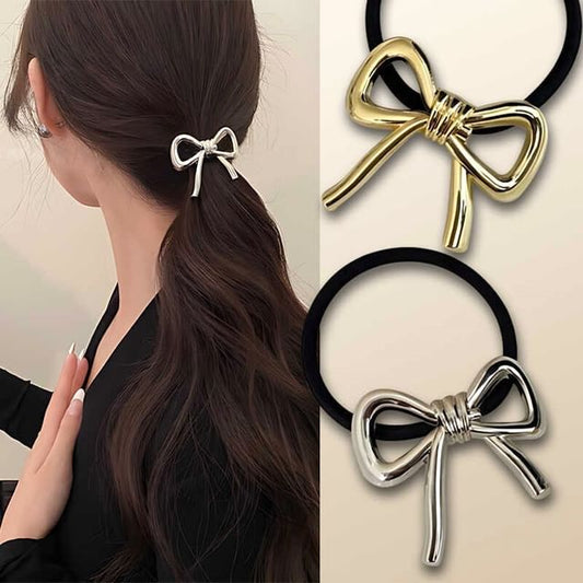 Bow Alloy Hair Tie