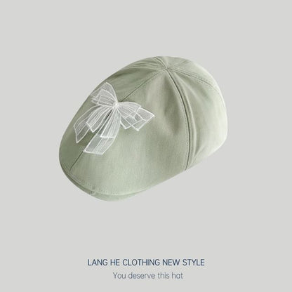 Bow Mesh Flat Cap