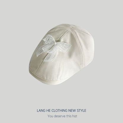 Bow Mesh Flat Cap