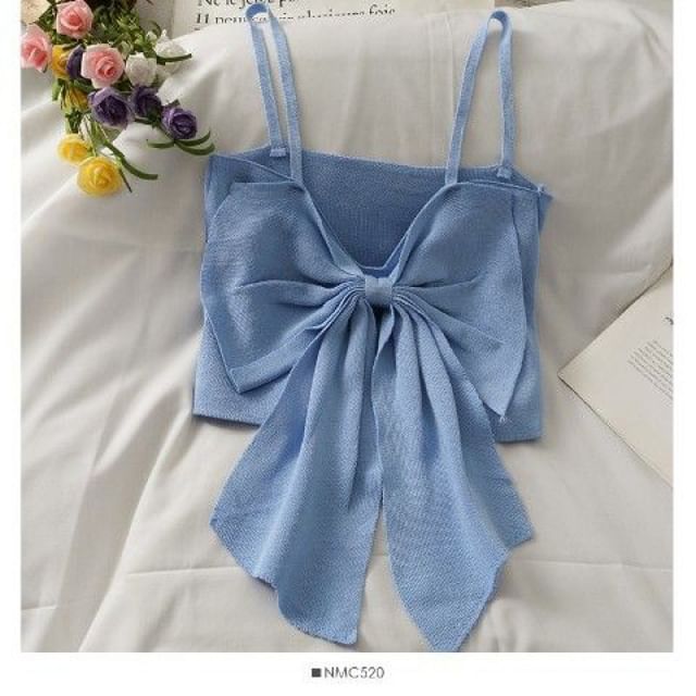 Camisole Cropped Top Plain Bow
