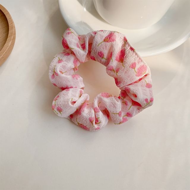 Floral Print Scrunchie