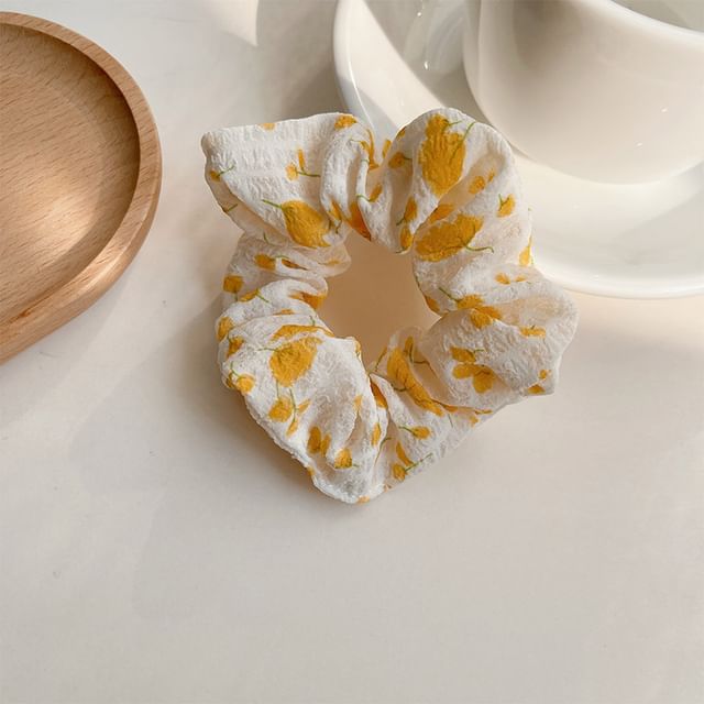 Floral Print Scrunchie