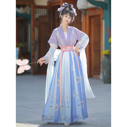 Traditional Chinese Floral Costume Set