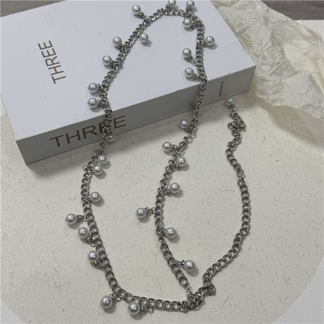 Fringed Belt Chain Pearl Waist Faux