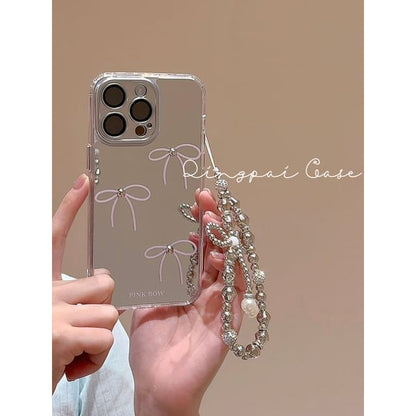 Bow Mirrored Phone Case - iPhone 15 Pro Max / 15 Pro / 15 Plus / 15 / 14 Pro Max / 14 Pro / 14 Plus / 14 / 13 Pro Max / 13 Pro / 13 / 13 mini / 12 Pro Max / 12 Pro / 12 / 12 mini / 11 Pro Max / 11 Pro / 11