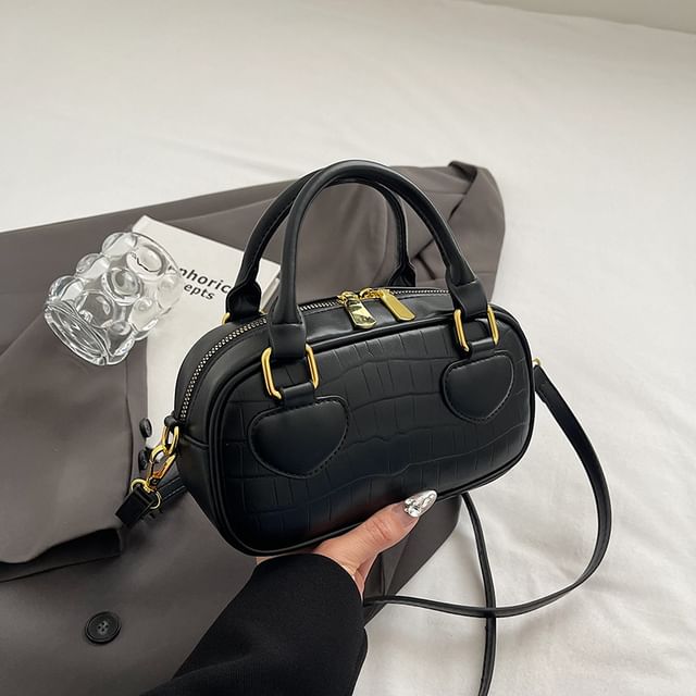 Crossbody Bag Handle Grain Croc Top