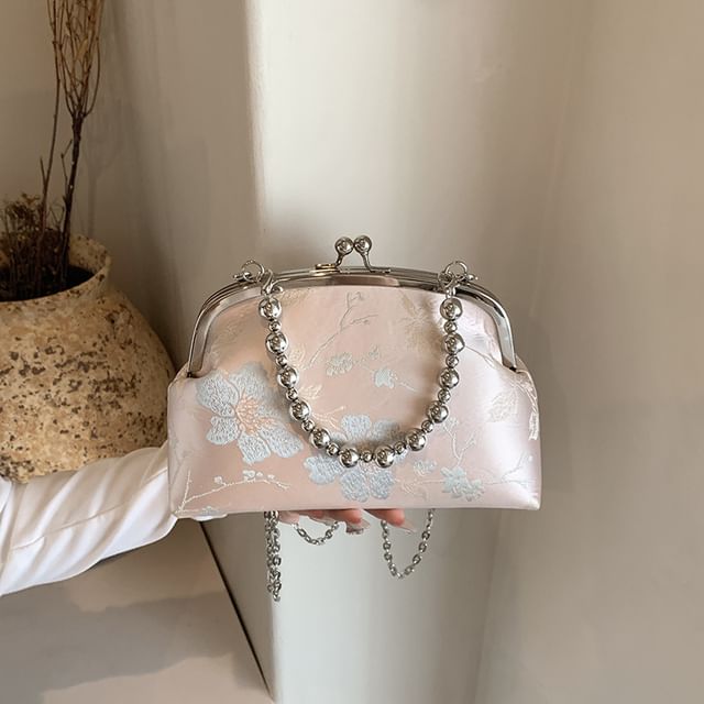 Jacquard Lock Crossbody Bag Floral Kiss