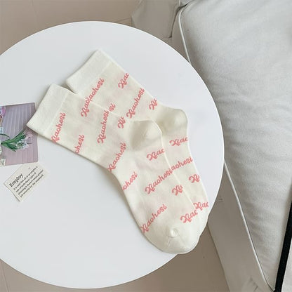 Lettering Socks / Striped Socks / Bow Print Socks