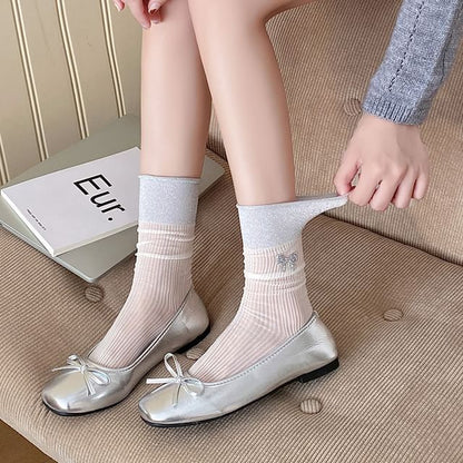 Bow Glitter Short Socks