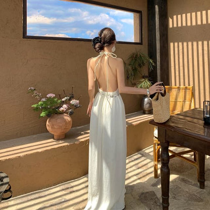 Halter Plain Maxi Sundress