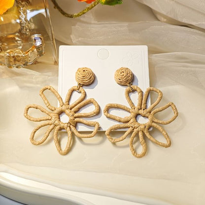 Perforated Floral Drop Earring