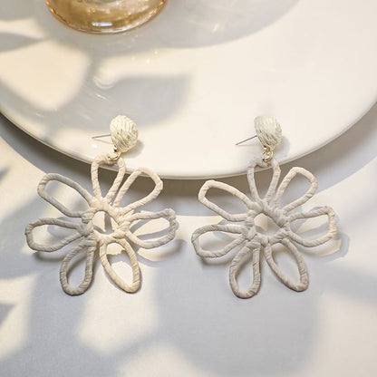 Perforated Floral Drop Earring