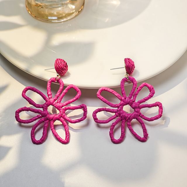 Perforated Floral Drop Earring