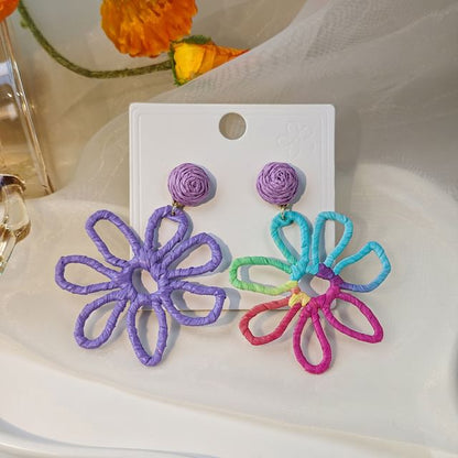 Perforated Floral Drop Earring