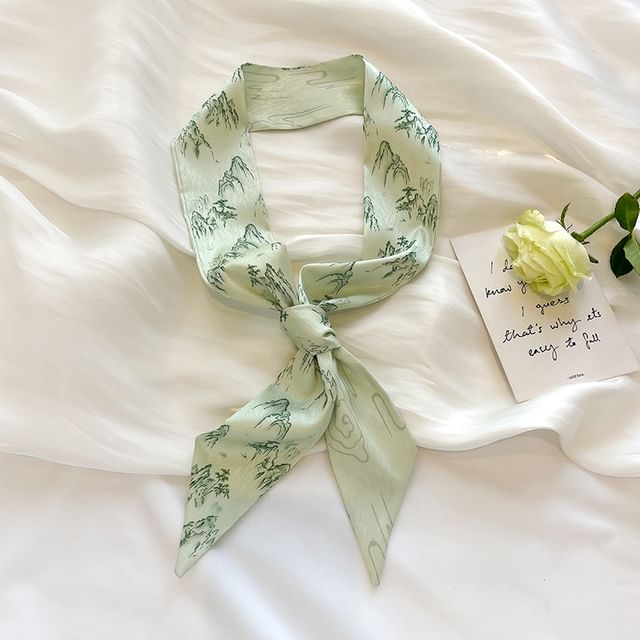 Floral Narrow Scarf Hair Tie