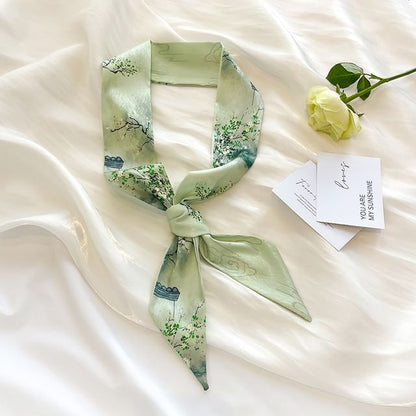 Floral Narrow Scarf Hair Tie