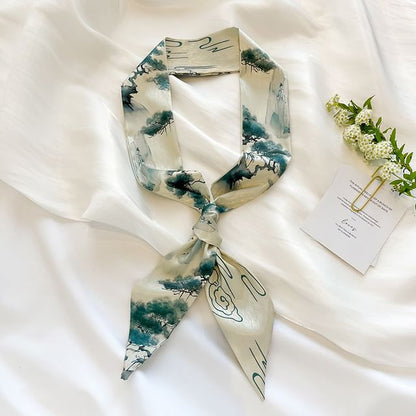 Floral Narrow Scarf Hair Tie