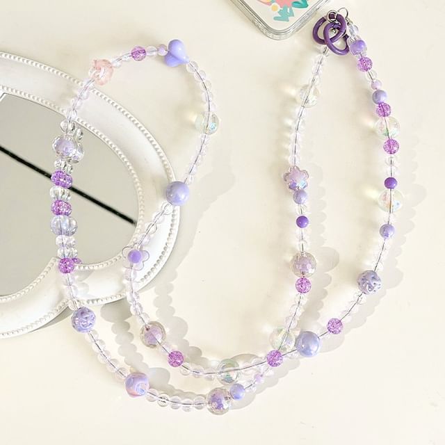 Bead Phone Faux Crystal Lanyard