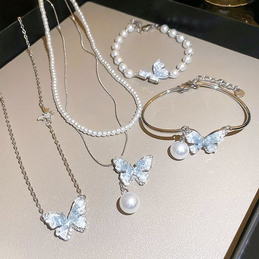 Designs) / Faux Bracelet Crystal (Various Alloy Butterfly Necklace