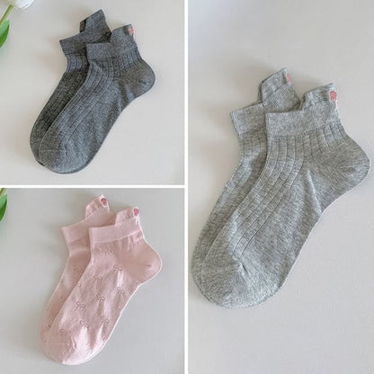 Bow Embroidery Socks Set