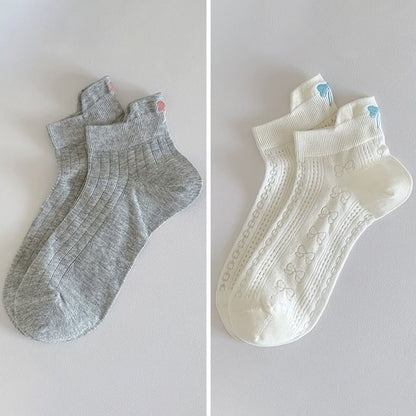 Bow Embroidery Socks Set