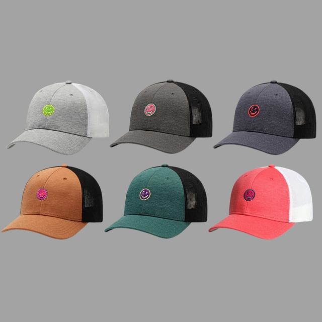 Tone Two Smiley Face Cap Embroidered Trucker