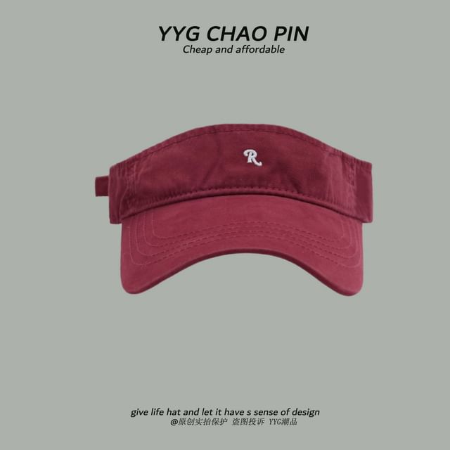 Embroidered Lettering Sun Visor