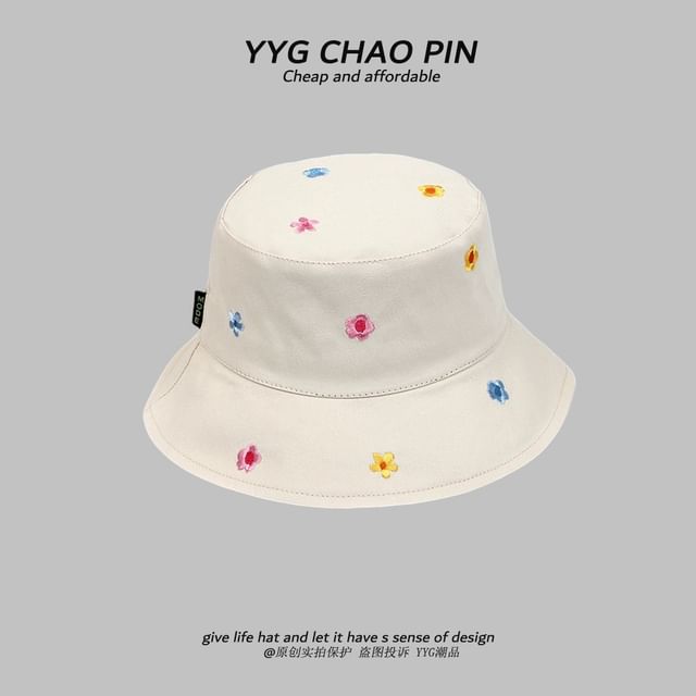 Hat Embroidered Bucket Floral