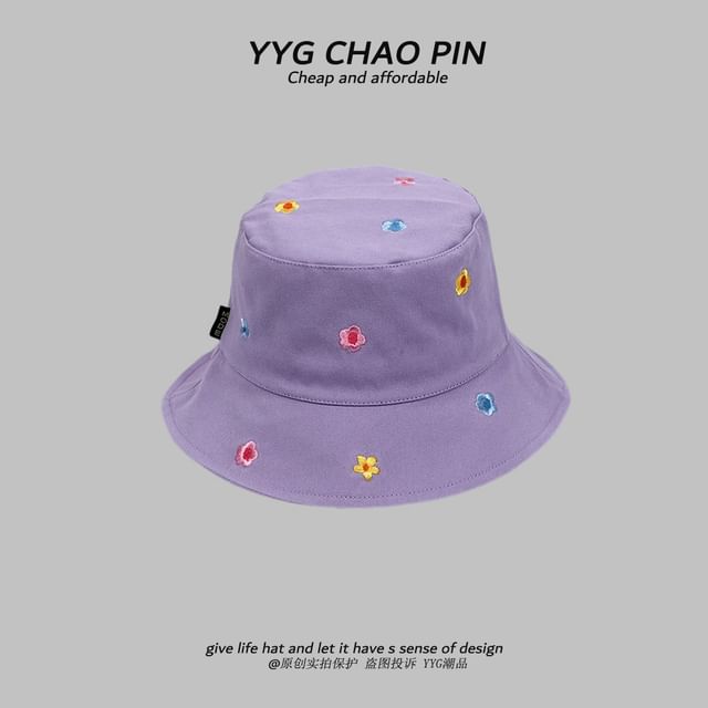 Hat Embroidered Bucket Floral