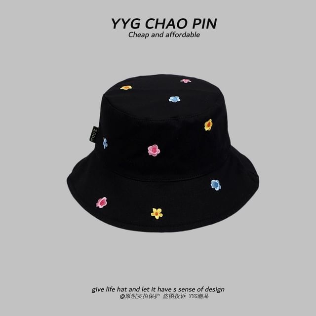 Hat Embroidered Bucket Floral