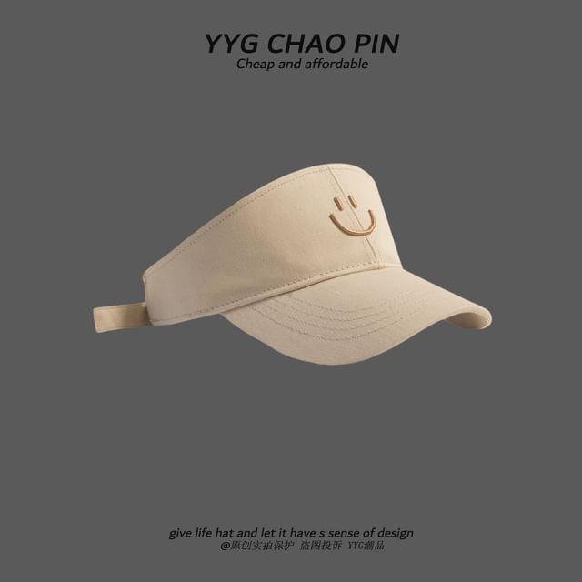 Face Smiley Embroidered Visor Sun